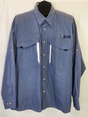 Regatta Sport Adventure Wear Fishing Shirt Men’s XL Long Sleeve Vented Blue